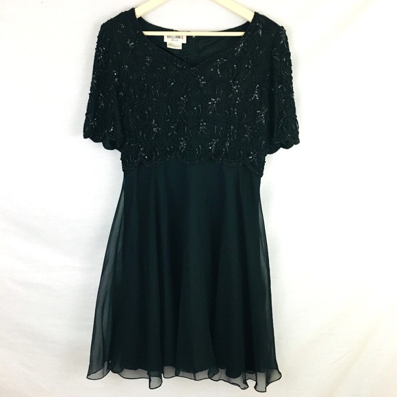 Vintage Dresses & Skirts - Brilliante by J.A. Vintage Beaded Rayon Dress M/L